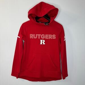 Rutgers Scarlet Knights Sweater Men Red Adidas Pullover Hoodie Sweatshirt Sz S